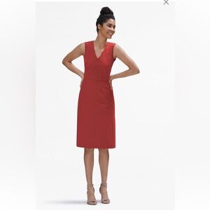 MM Lafleur Chili Flake Polyester & Spandex V Neck Sleeveless Annie Dress Sz. 6